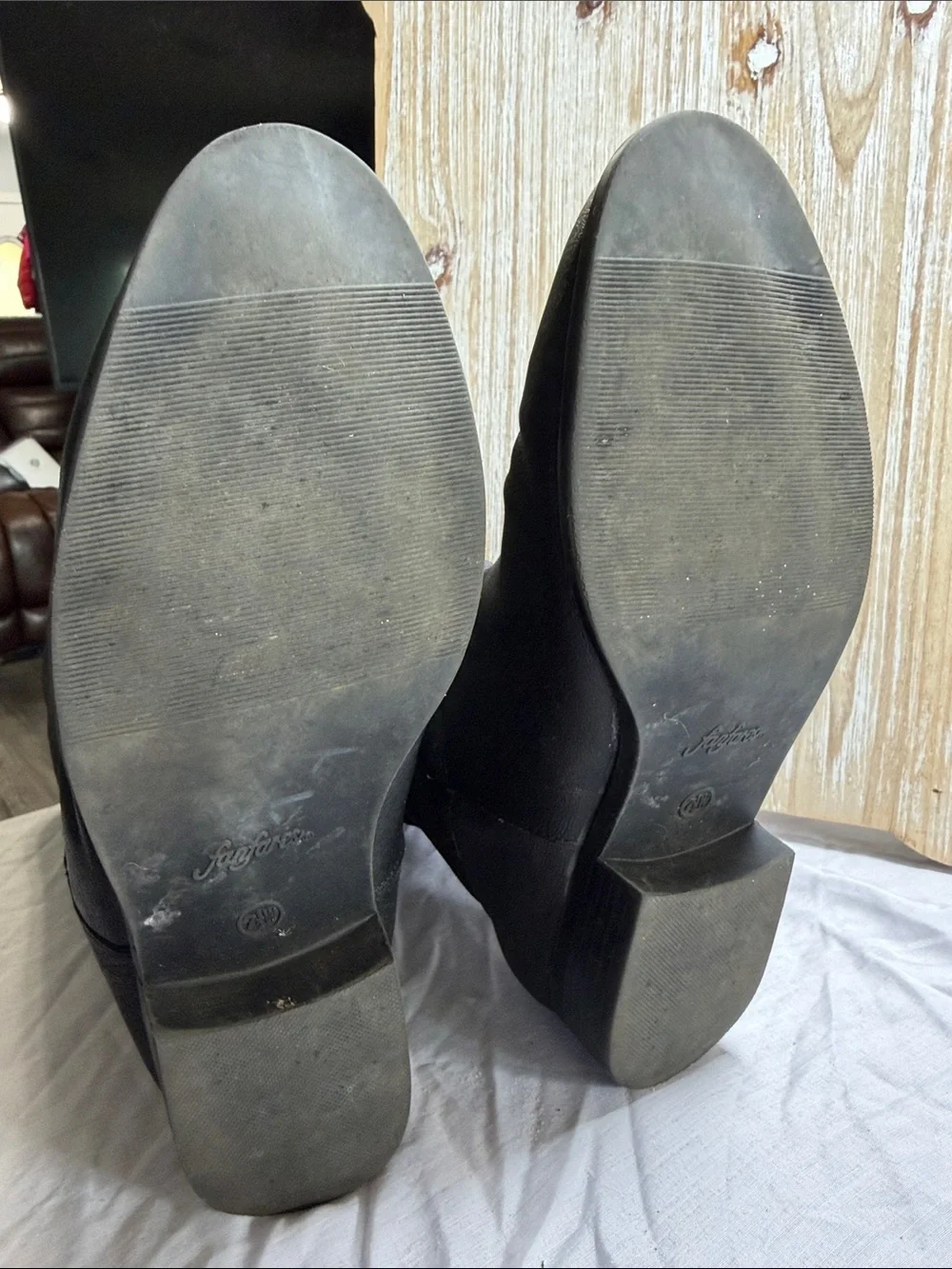 Fanfares Classic Black Knee High Genuine Leather Boots 7 1/2W